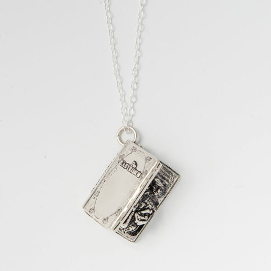 Licensed To Charm Labyrinth Character Book Charm Necklace in sterling silver, handmade in the UK, officially licensed Labyrinth jewellery.