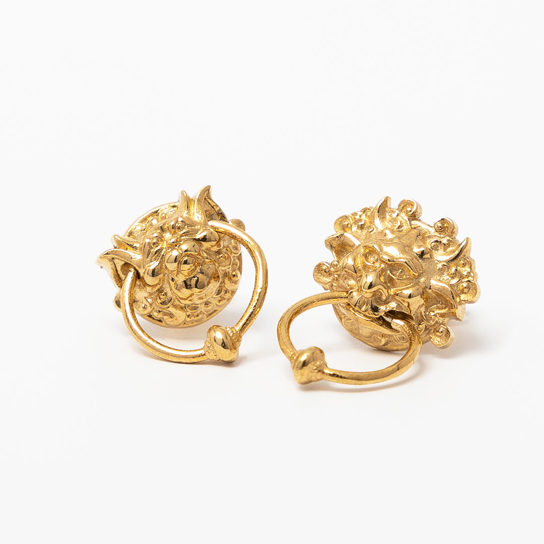 Licensed To Charm Labyrinth Door Knocker Earrings – 18ct Gold Vermeil on a white background 
