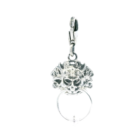Licensed To Charm Labyrinth Left Door Knocker clip-on charm in sterling silver, handmade in the UK, officially licensed Jim Henson jewellery gift.