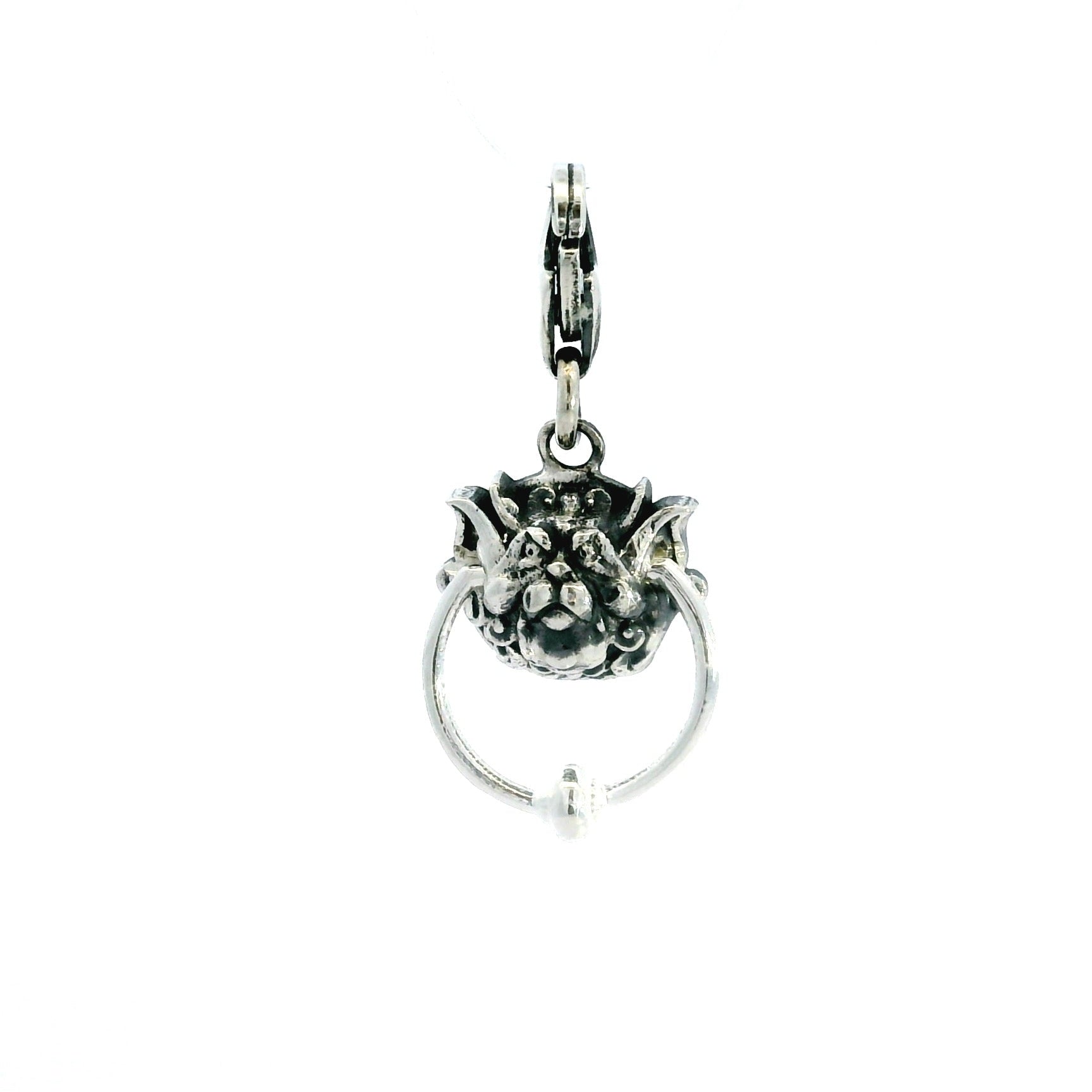 Licensed To Charm Labyrinth Right Door Knocker Clip-On Charm front view in sterling silver