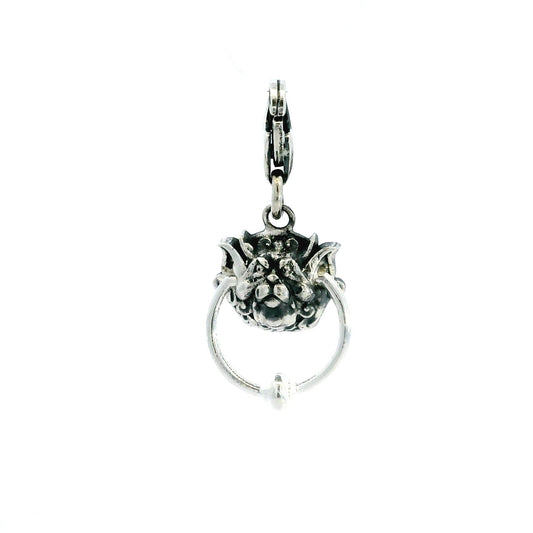 Licensed To Charm Labyrinth Right Door Knocker Clip-On Charm front view in sterling silver