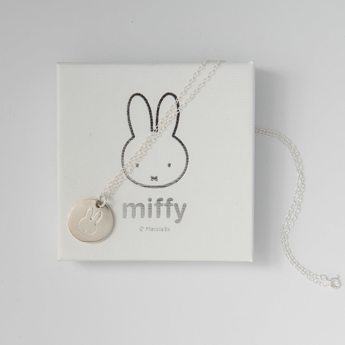 Licensed To Charm Miffy Large Disc Necklace in sterling silver – handmade jewellery gift