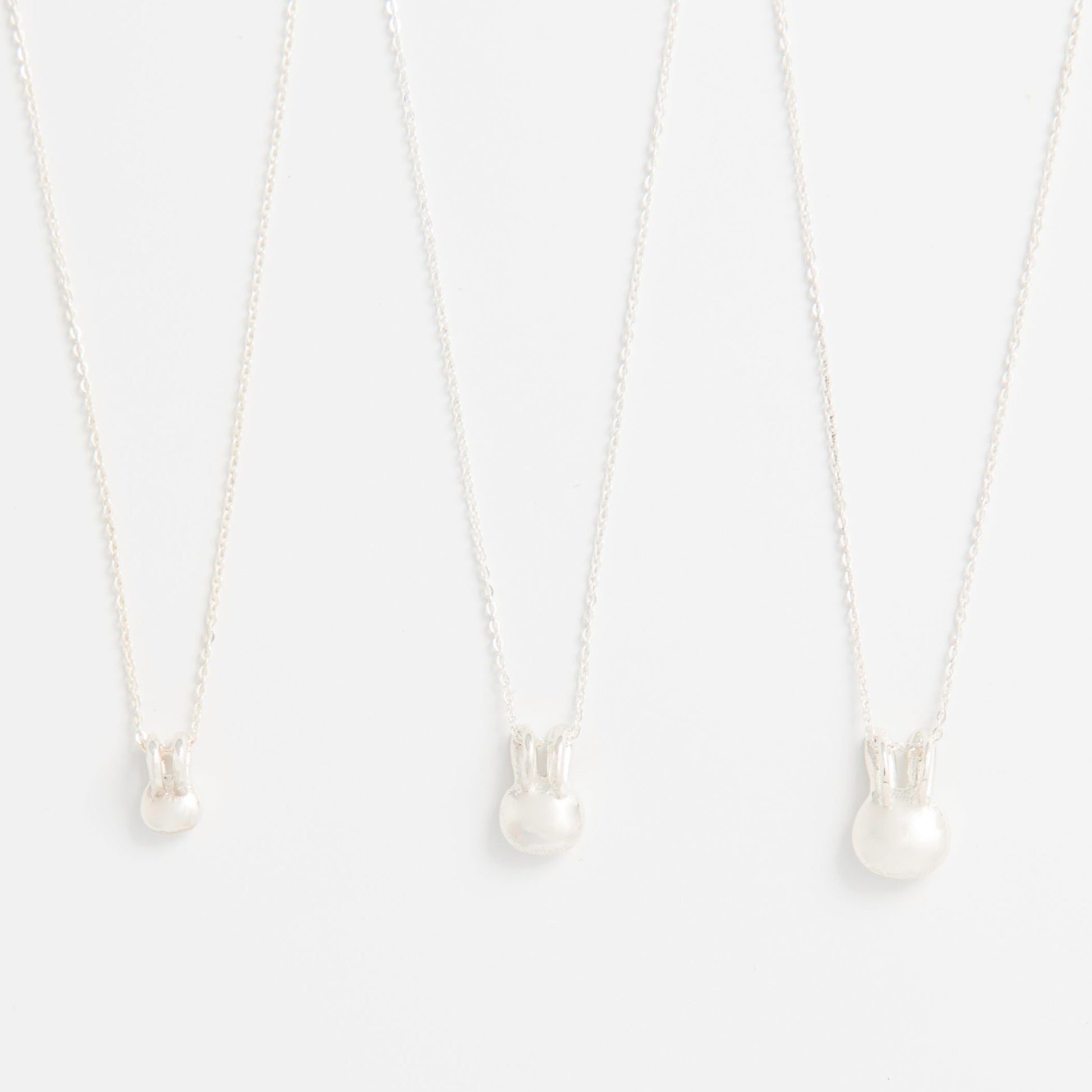 Licensed To Charm Miffy Large Head Necklace back view showing the difference in size in sterling silver 