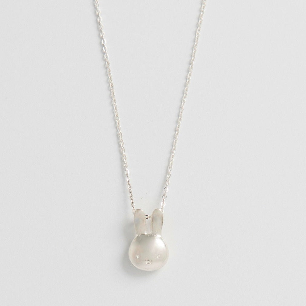 Licensed To Charm Miffy Large Charm Head Necklace in sterling silver, featuring a playful sliding design. A charming and unique gift for Miffy fans and rabbit lovers.