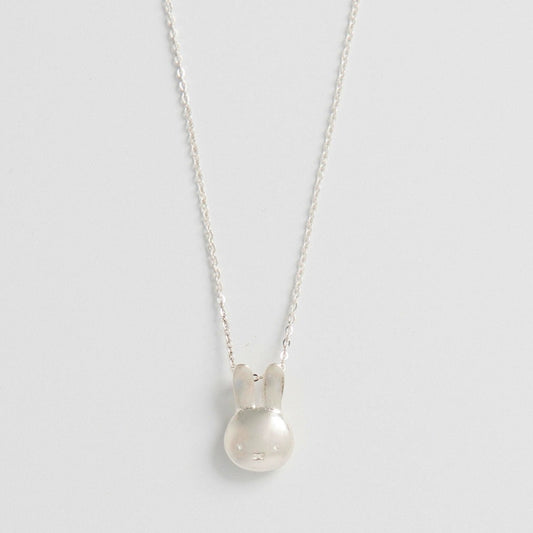Licensed To Charm Miffy Large Charm Head Necklace in sterling silver, featuring a playful sliding design. A charming and unique gift for Miffy fans and rabbit lovers.