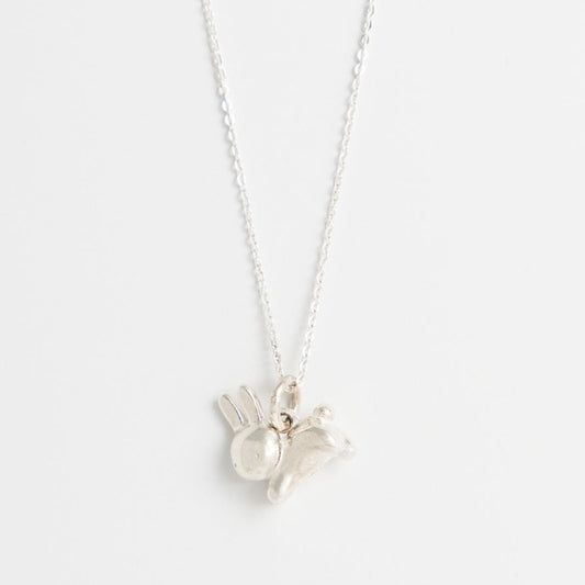 Licensed To Charm Miffy Leaping Rabbit Necklace in sterling silver, handmade in the UK, officially licensed Miffy jewellery gift.