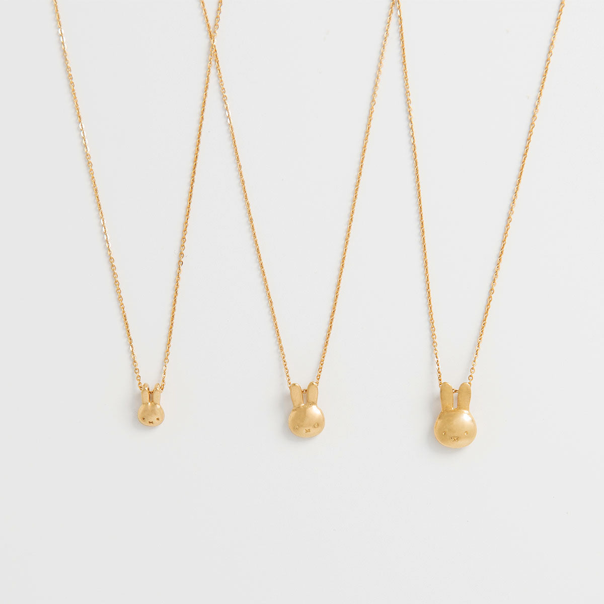 Licensed To Charm Miffy Medium Head Necklace close-up detail in gold vermeil