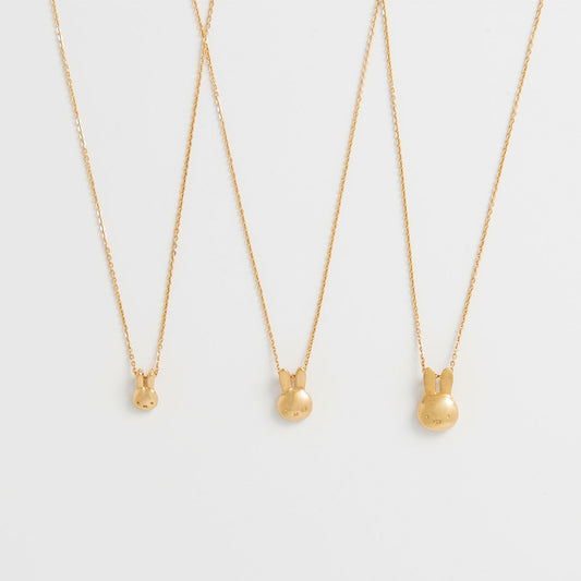 Licensed To Charm Miffy Medium Head Necklace close-up detail in gold vermeil