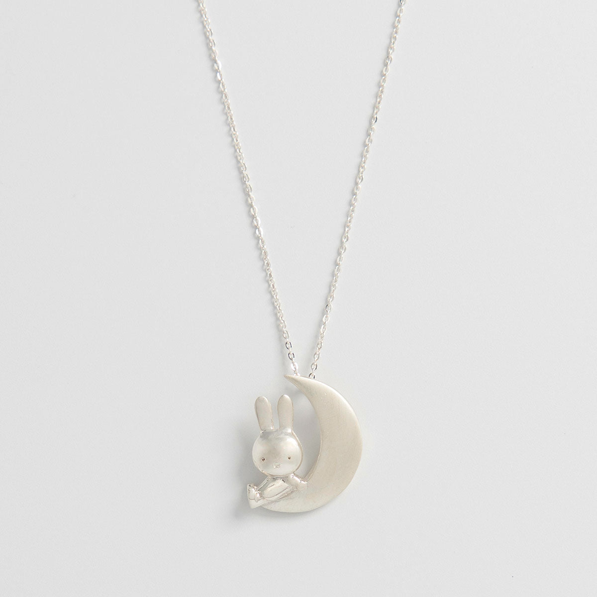 Licensed To Charm Miffy & The Moon Necklace in sterling silver, handmade in the UK, officially licensed Miffy jewellery gift.