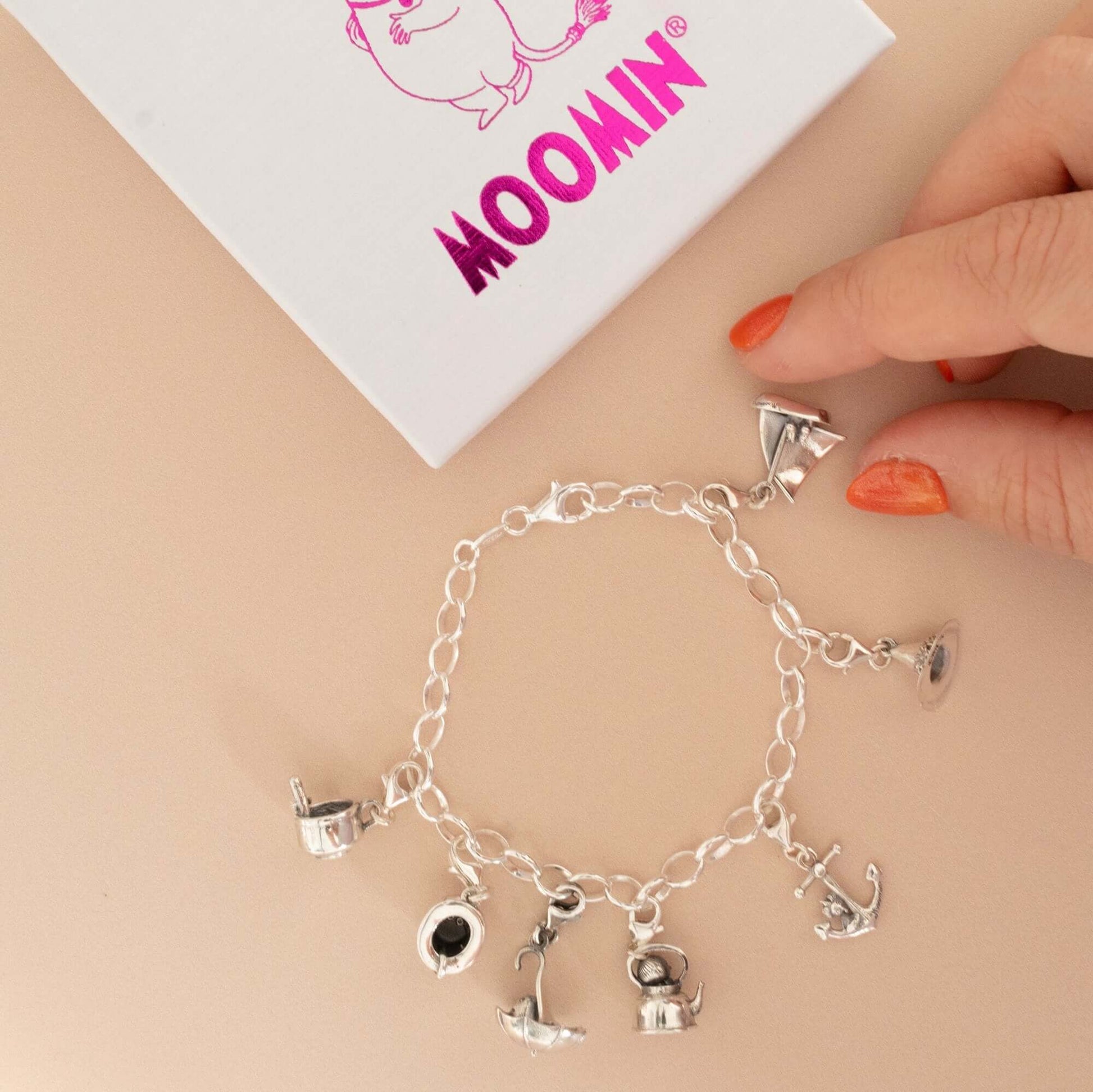 Licensed To Charm Moomin Bob anchor charm styled on charm bracelet