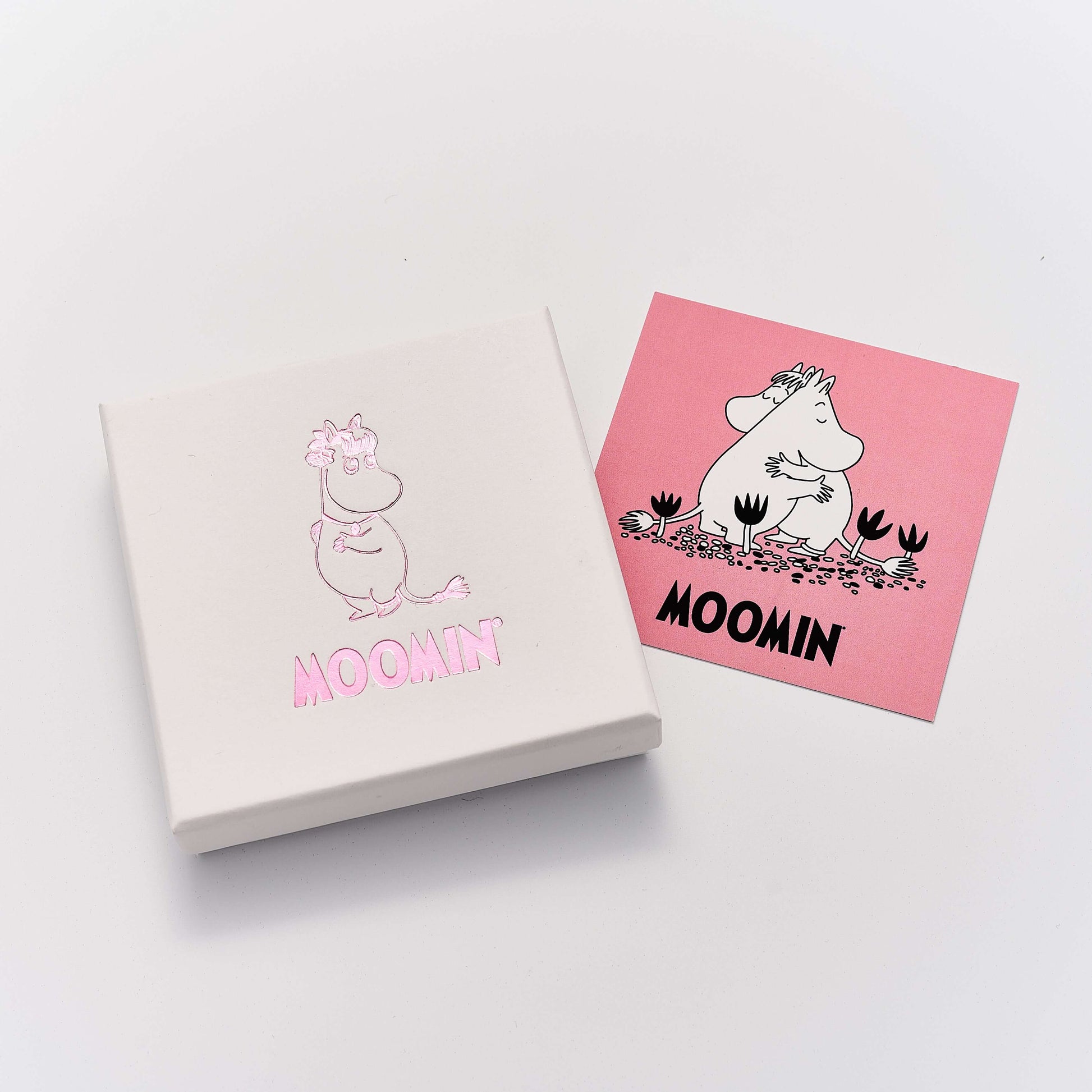 Licensed To Charm Moomin jewellery box packaging on background