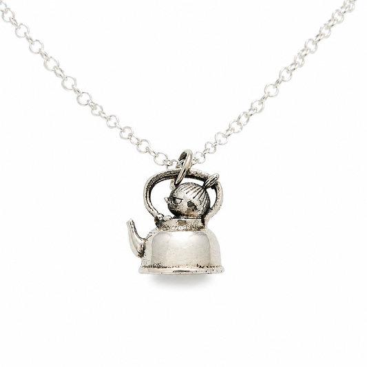 Licensed To Charm Moomin Little My Necklace in sterling silver featuring Little My sitting in a teapot on a silver chain