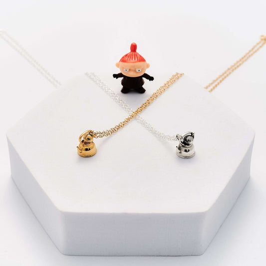 Moomin Little My Necklace in sterling silver styled with matching Moomin jewellery by Licensed To Charm
