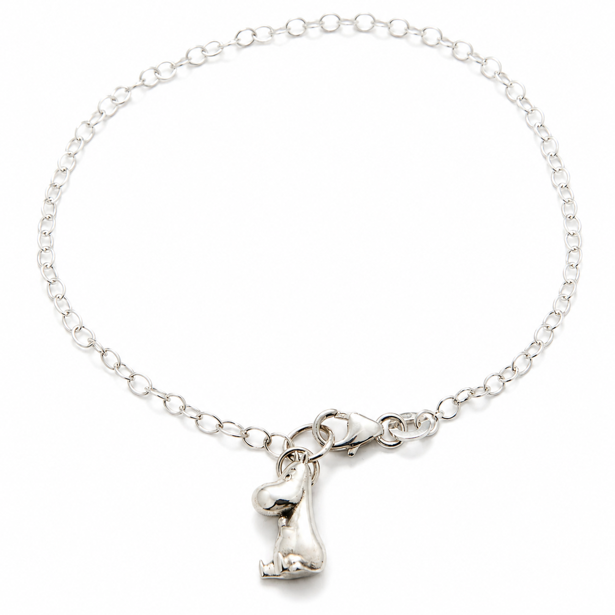 Licensed To Chamr Moomintroll Bracelet in sterling silver, featuring the iconic character from Tove Jansson’s Moomin tales. Handcrafted and sustainable