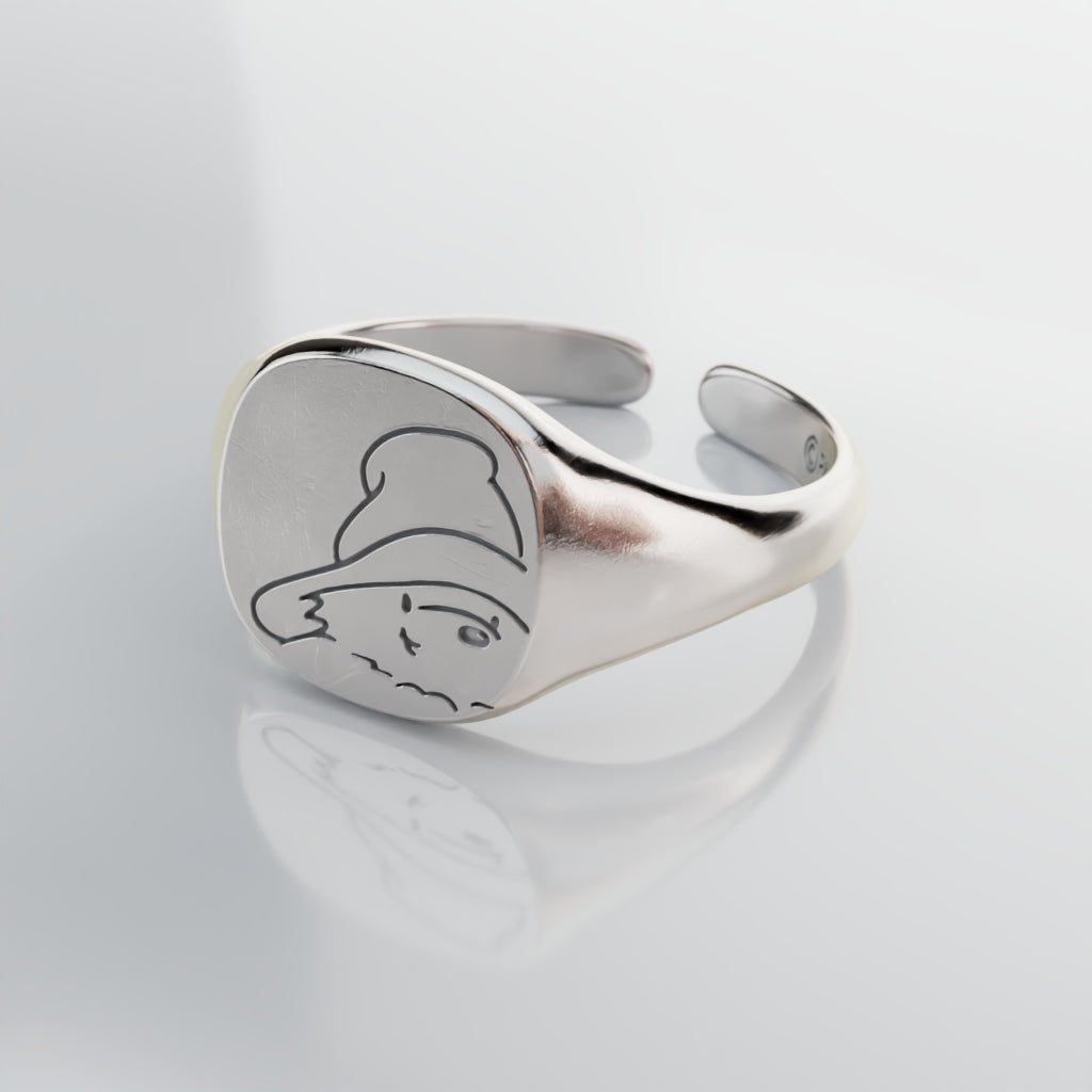 Licensed To Charm Paddington Bear sterling silver signet ring, perfect jewellery gift for birthdays, Christmas and fans.