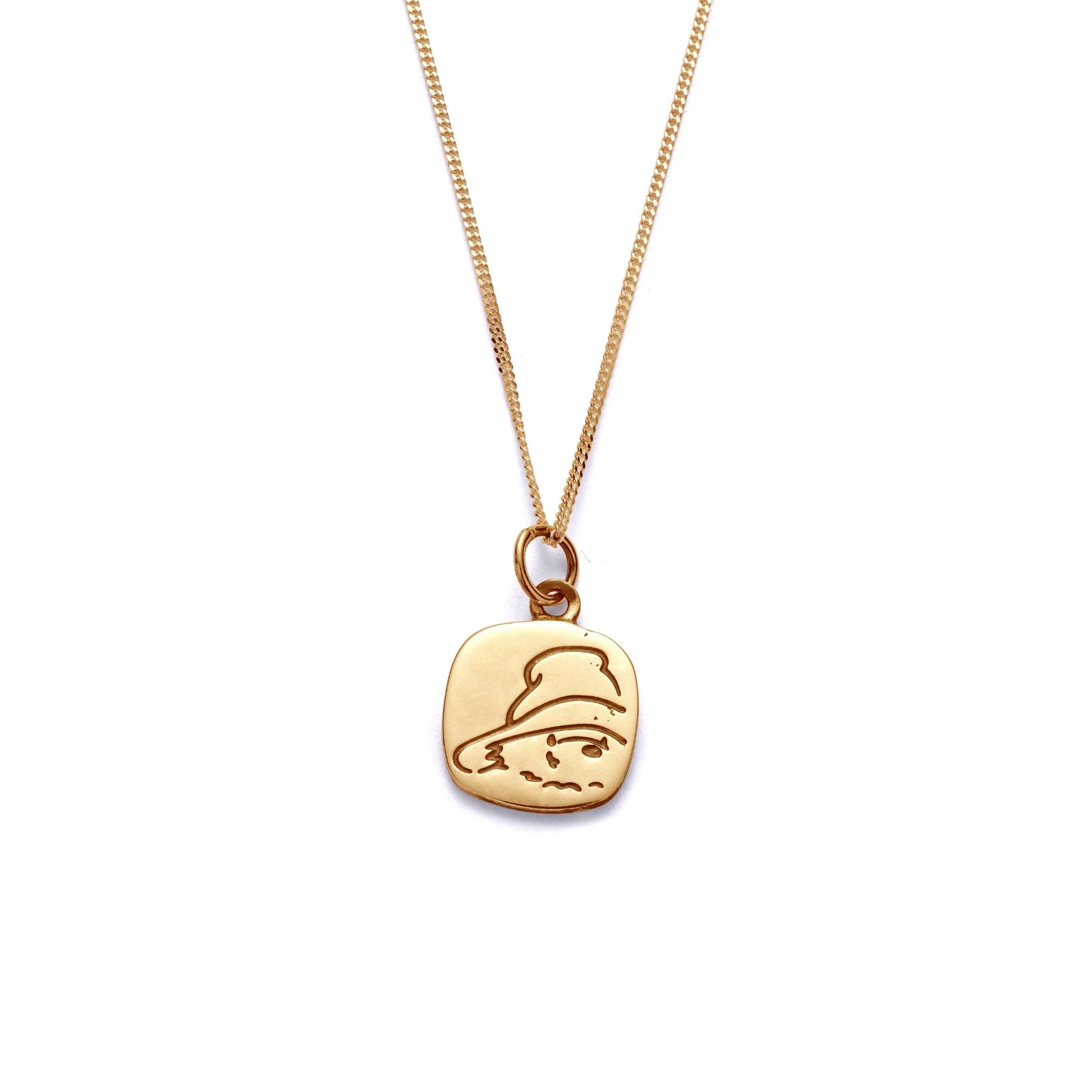 Licensed To Charm Paddington Square Pendant Necklace in 18ct Gold Vermeil
