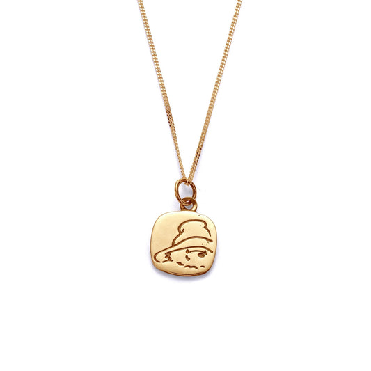 Licensed To Charm Paddington Square Pendant Necklace in 18ct Gold Vermeil