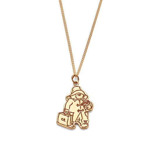 Licensed To Charm Paddington with Suitcase & Marmalade Necklace in 18ct Gold Vermeil