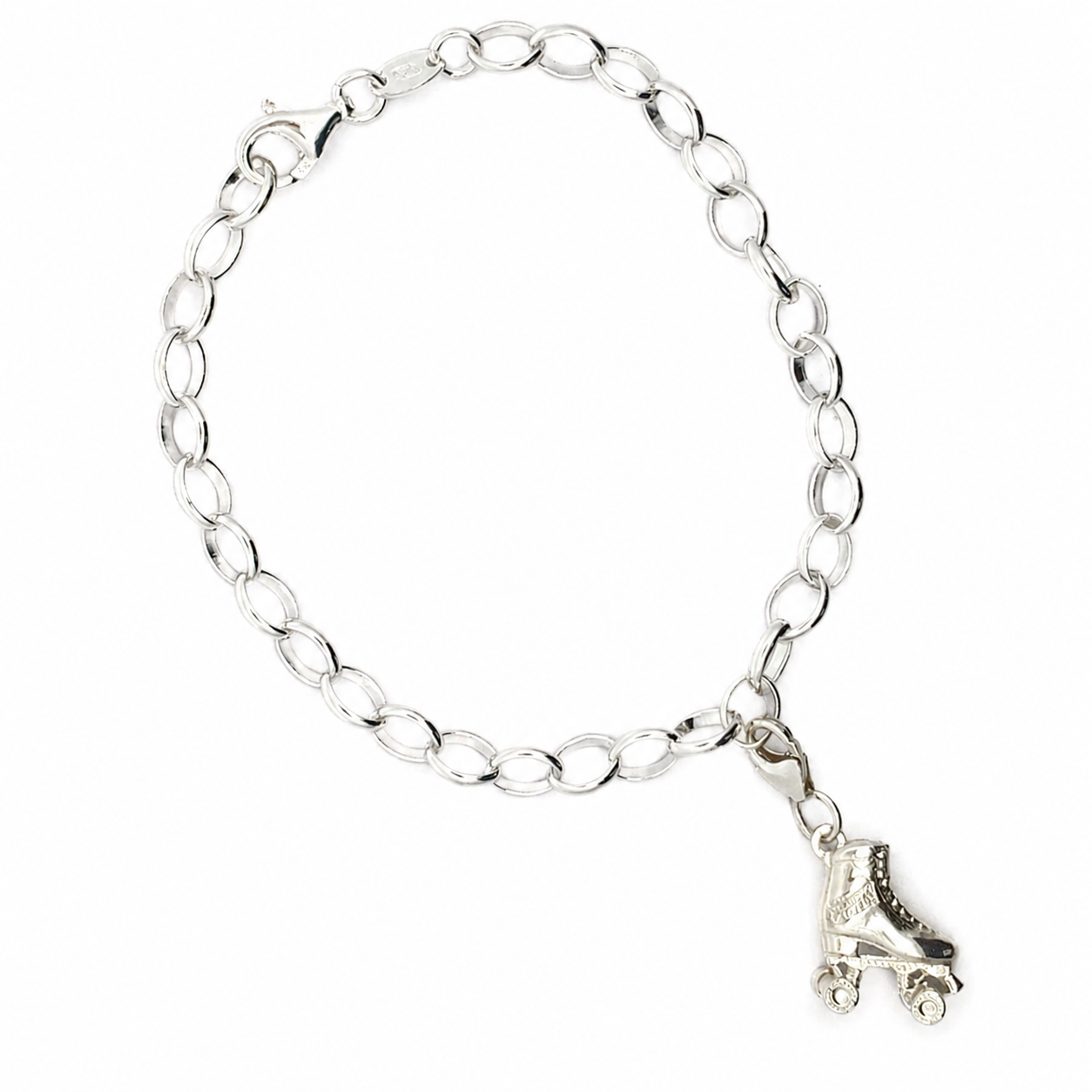 Licensed To Charm official Starlight Express roller skate bracelet handmade in recycled sterling silver