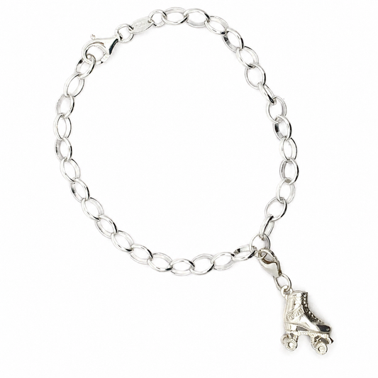 Licensed To Charm official Starlight Express roller skate bracelet handmade in recycled sterling silver