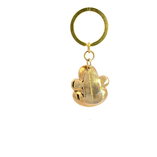 Licensed to Charm Wallace 3D head brass keyring from Wallace & Gromit on a white background back