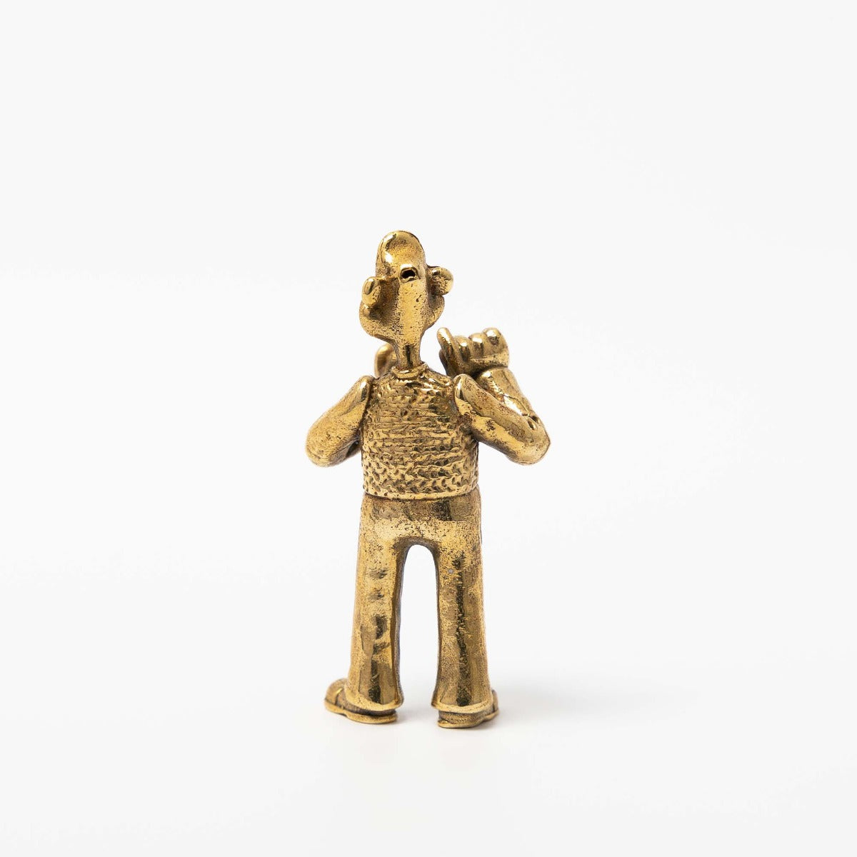 Licensed To Charm back view of Licensed To Charm Wallace Miniature Bronze Figurine with antique patina finish