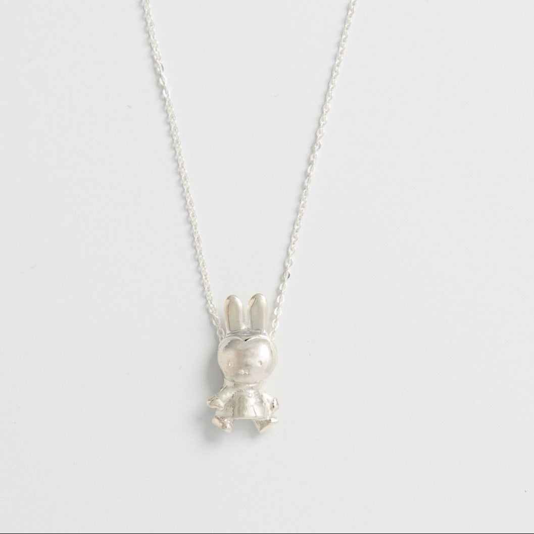 Licensed To Charm Winter Miffy Necklace in sterling silver, featuring Miffy in a detailed winter coat and scarf. Handcrafted from sterling silver, perfect for gifting