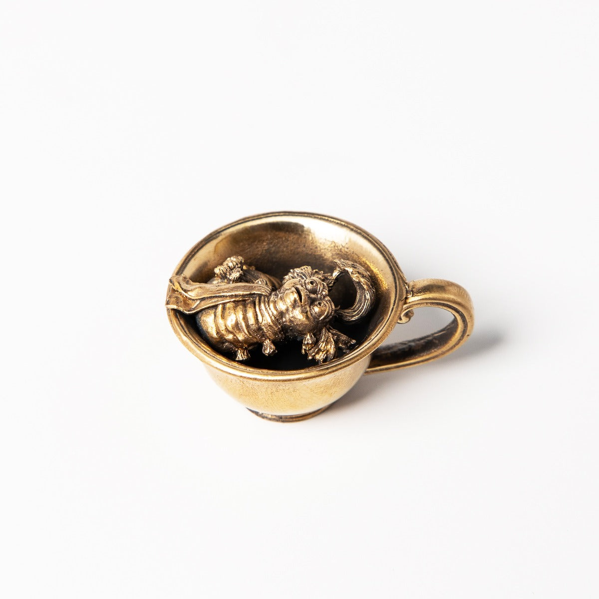Licensed to charm Handcrafted Worm in a Cup Miniature in bronze with antique patina, inspired by the beloved character from Jim Henson’s Labyrinth. A unique, whimsical keepsake for movie fans and collectors alike