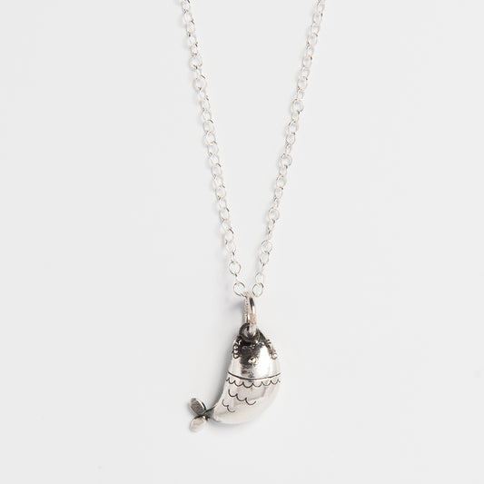 Mermaid Pusheen Charm Necklace Sterling Silver
