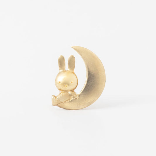 Miffy and the moon - miffy sitting on the moon brooch in 18ct gold vermeil 