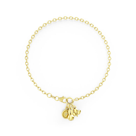 Miffy The Rabbit Three Charm Bracelet 18ct Gold Vermeil By Licensed To Charm