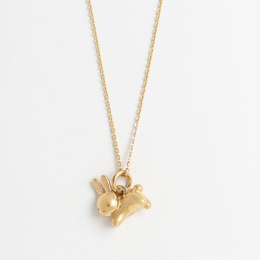 Miffy Rabbit Chinese Necklace gold vermeil