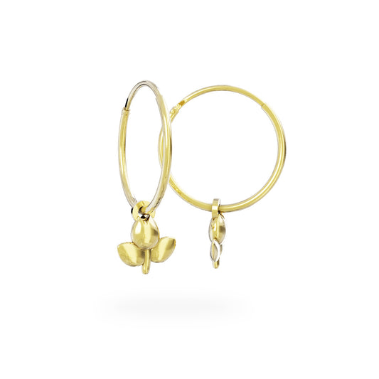 Miffy Tulip Flower Hoop Earrings 18ct Gold Vermeil By Licensed To Charm