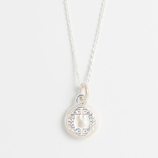 Sterling Silver Miffy Mini Rabbit Coin Necklace, showcasing Miffy’s playful charm in a traditional-inspired design. A stylish keepsake for Miffy enthusiasts.