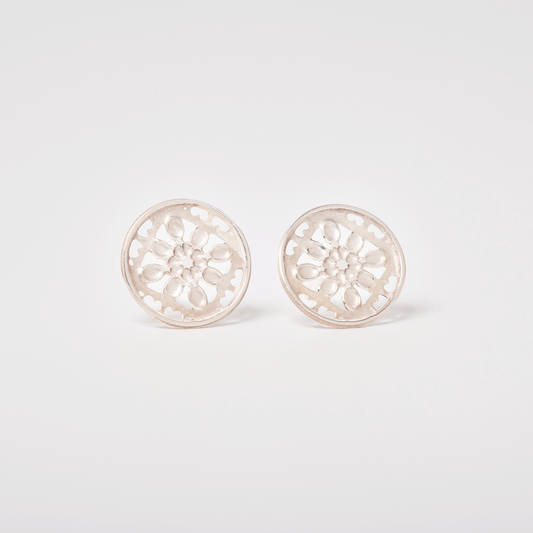 Lace Stud Earrings (Sterling Silver)