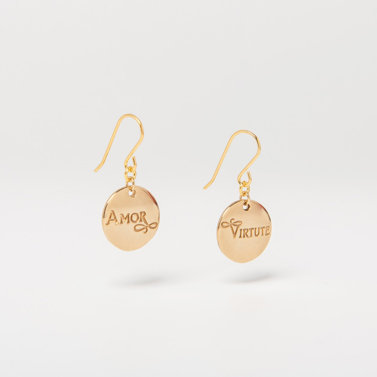 Amor et Virtute Drop Earrings (Gold Vermeil)