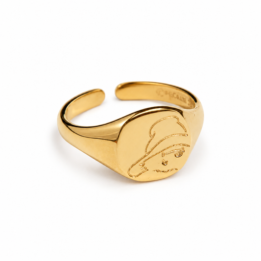 Paddington Bear gold vermeil adjustable signet ring