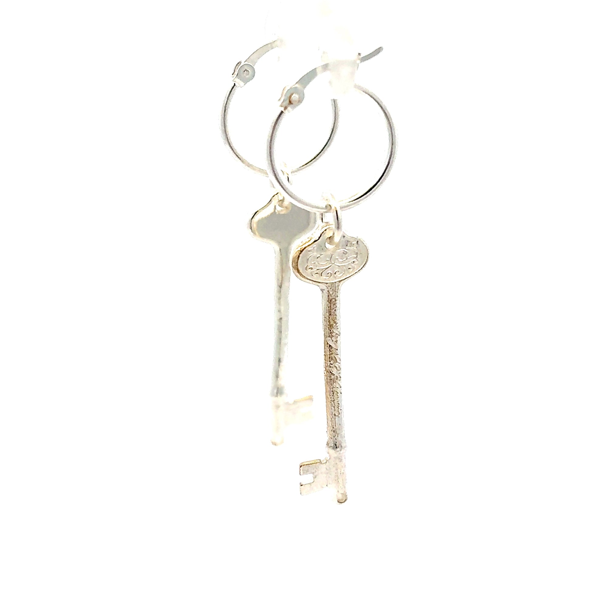 Licensed To Charm Phantom of the Opera key hoop earrings in sterling silver, officially licensed and handmade in the UK