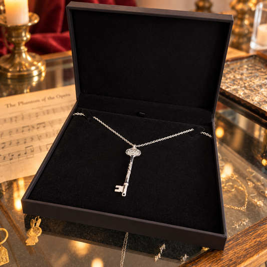 Phantom of the Opera Special Edition sterling silver key necklace presented in Licensed To Charm gift packaging