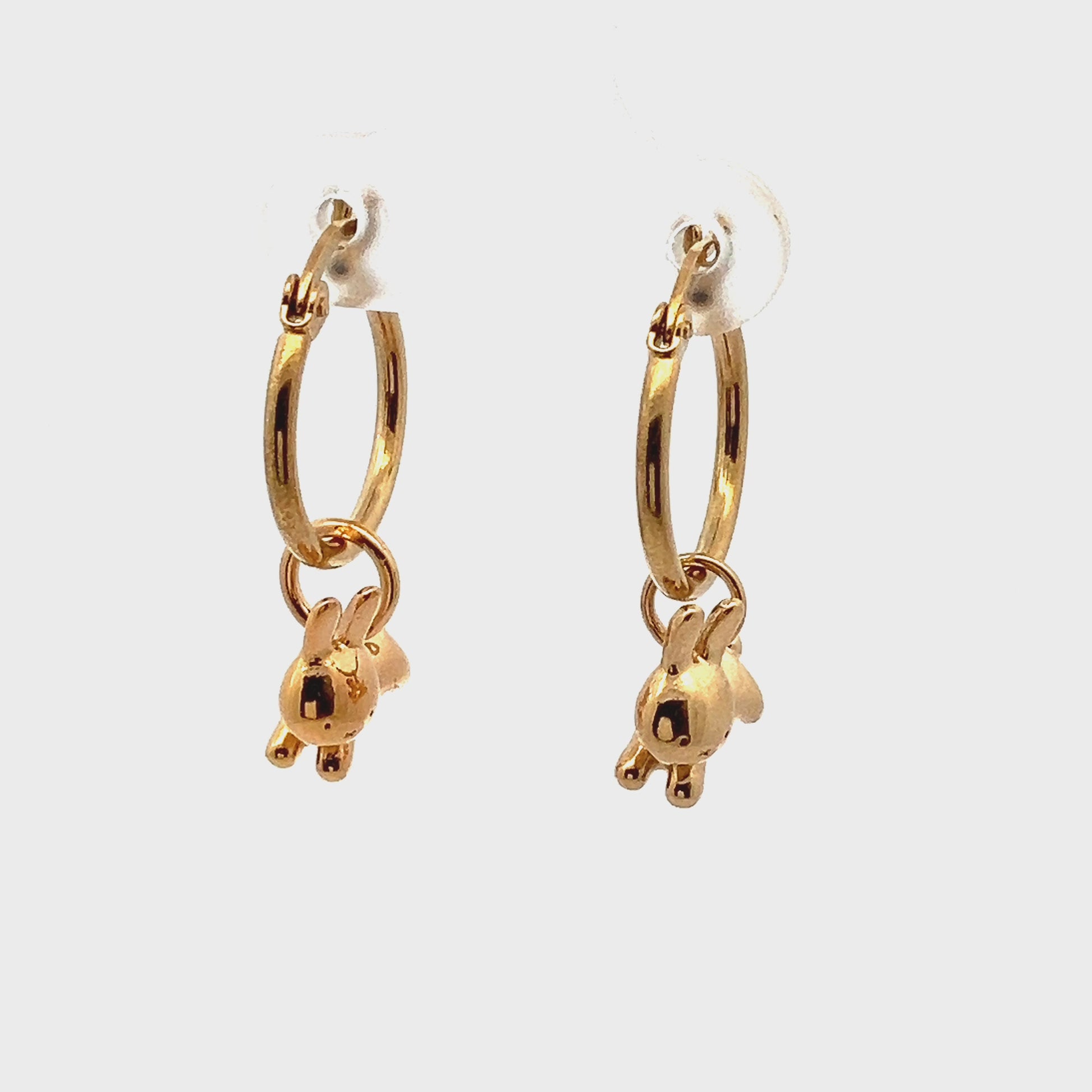 Miffy Leaping Rabbit Hoop Earrings (18ct Gold Vermeil)