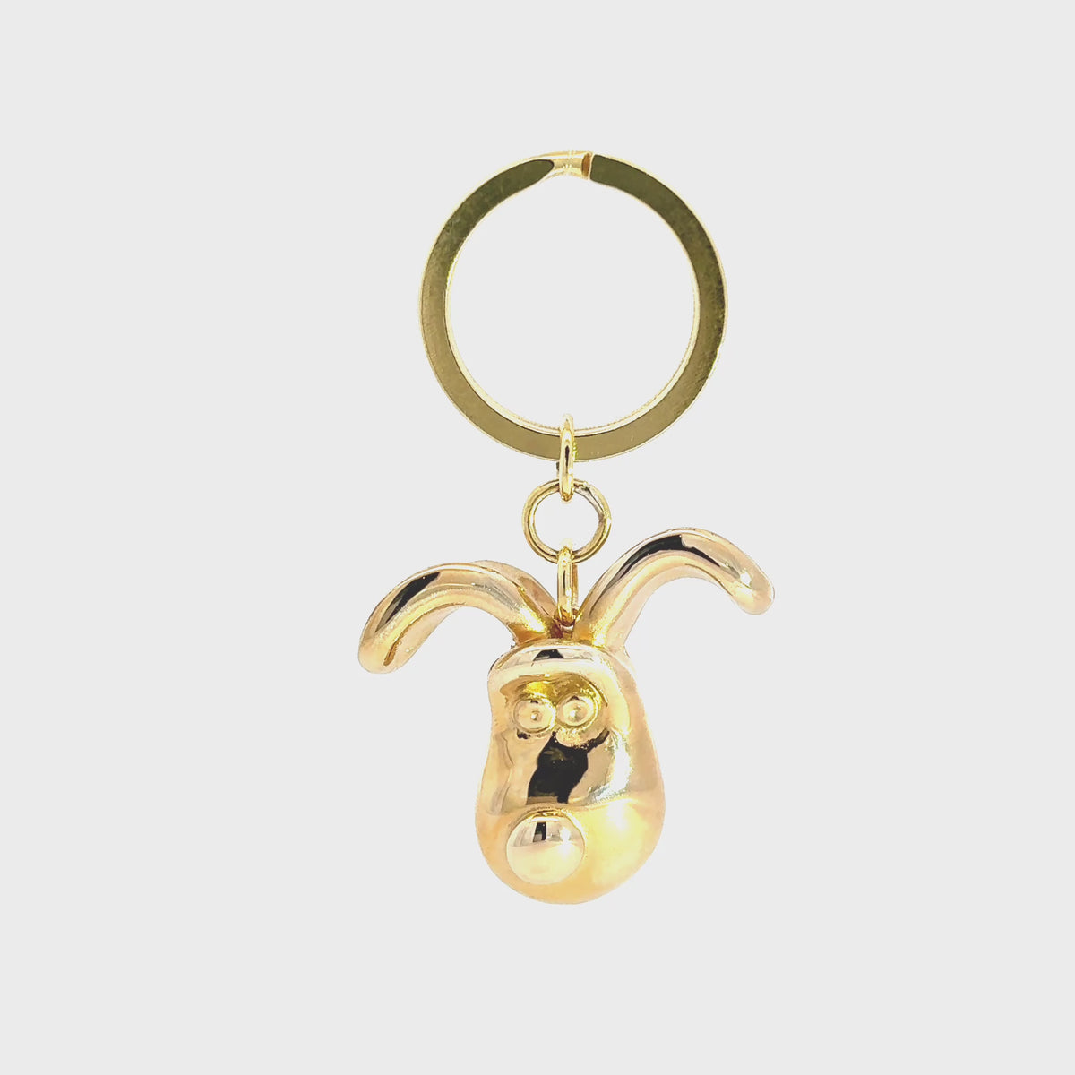 Wallace and Gromit Gromit 3D Head Brass Keyring