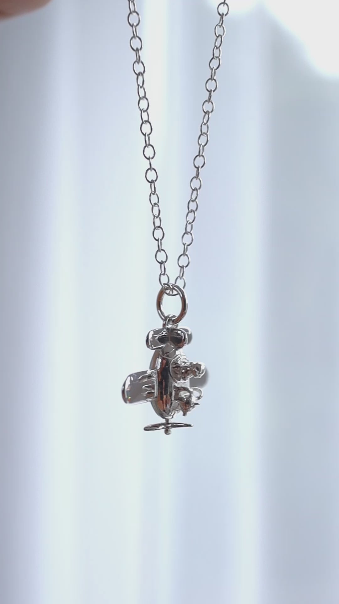 Gromit in a Plane Necklace (Sterling Silver)