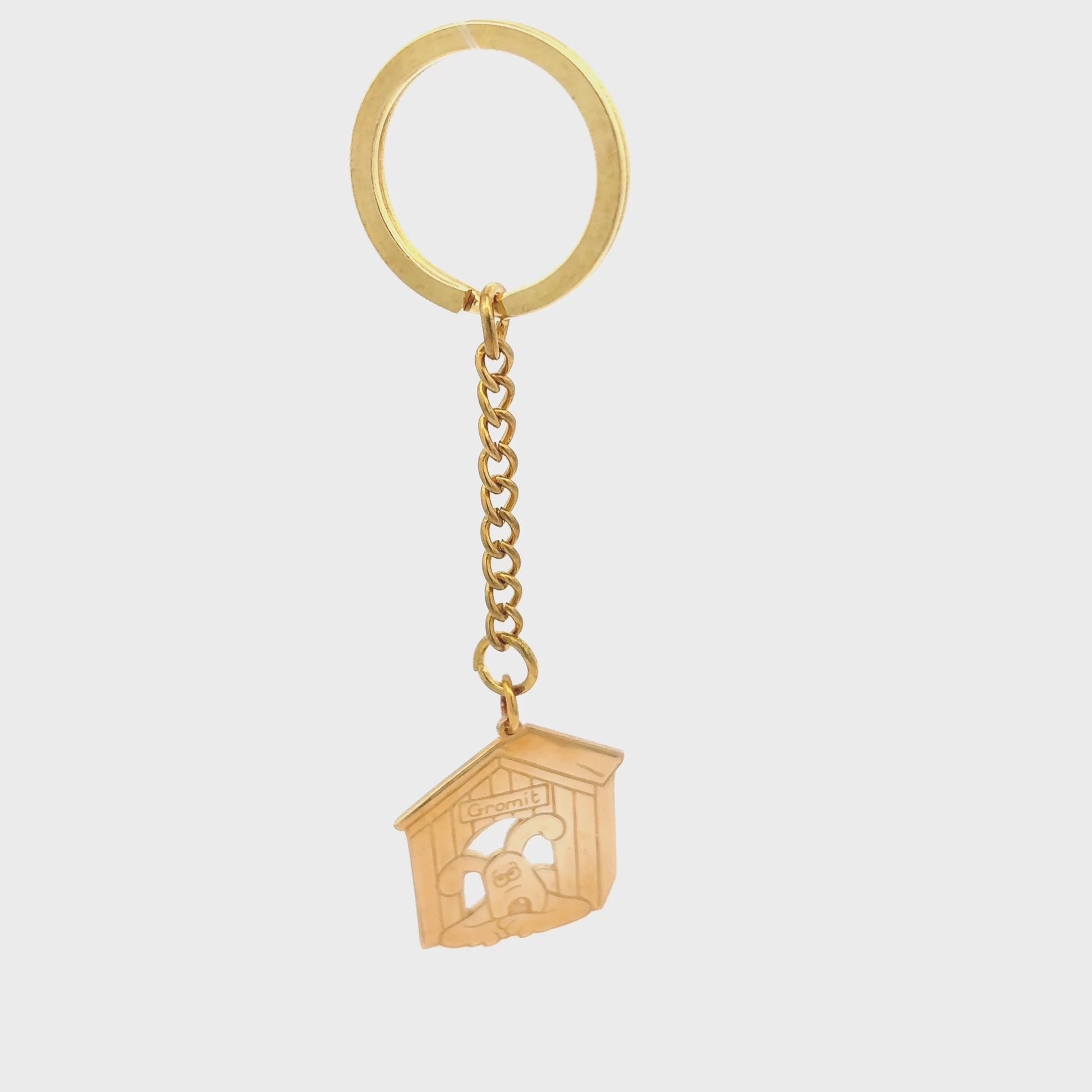 Wallace & Gromit Gromit Kennel Brass Bag Charm