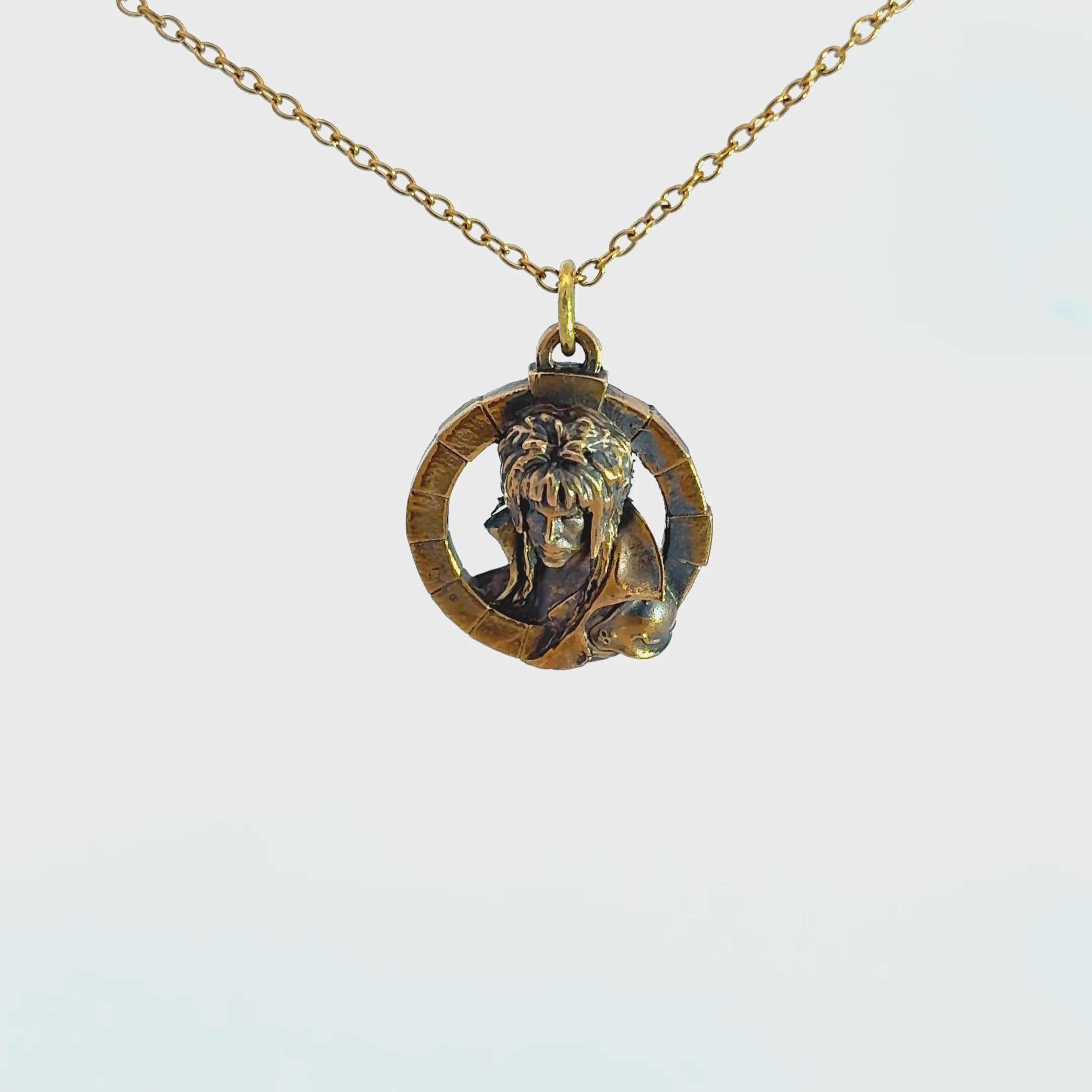 Jareth the Goblin King bronze pendant necklace from the Labyrinth jewellery collection