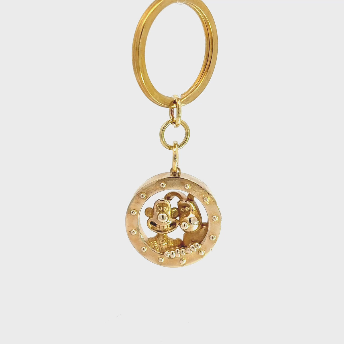 Licensed To Charm Wallace & Gromit rocket porthole brass keyring product video