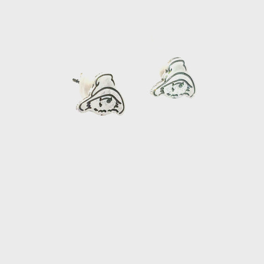 Paddington Bear Head Stud Earrings (Sterling Silver)