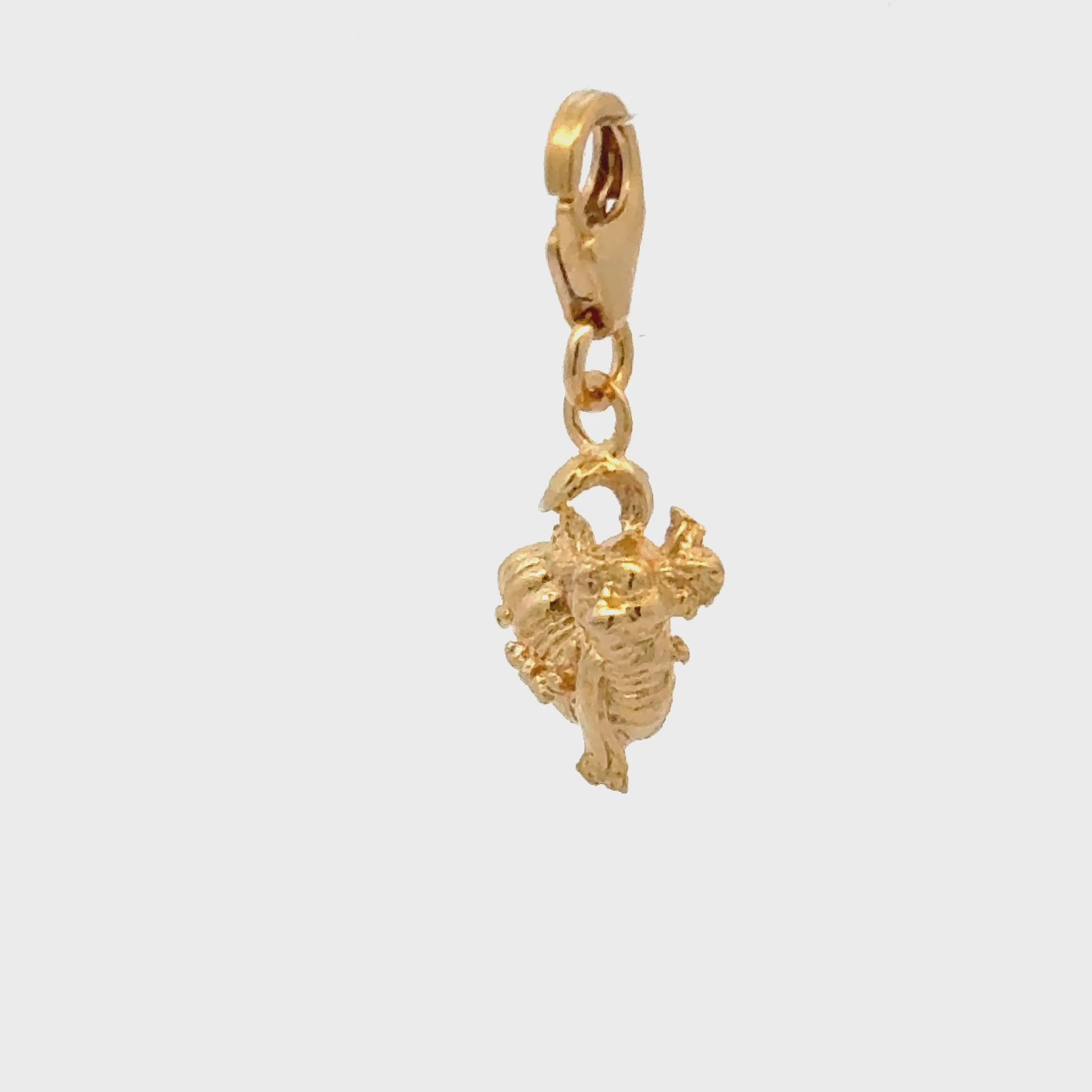 Licensed To Charm gold vermeil Labyrinth Worm Charm – styled on a bracelet, showing the charm’s size, polished gold finish, and the character’s iconic scarf detail.