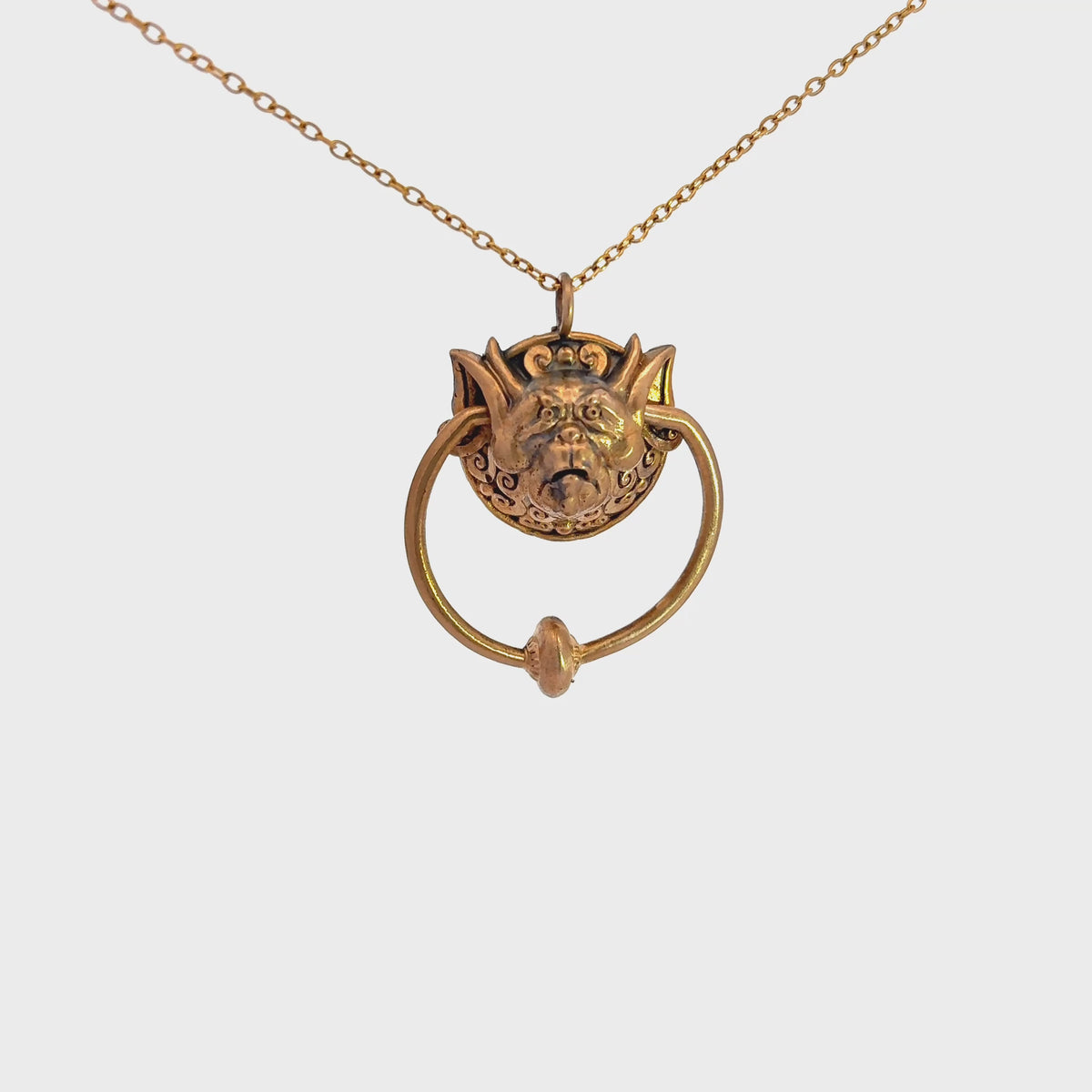 Labyrinth Right Door Knocker Bronze Necklace