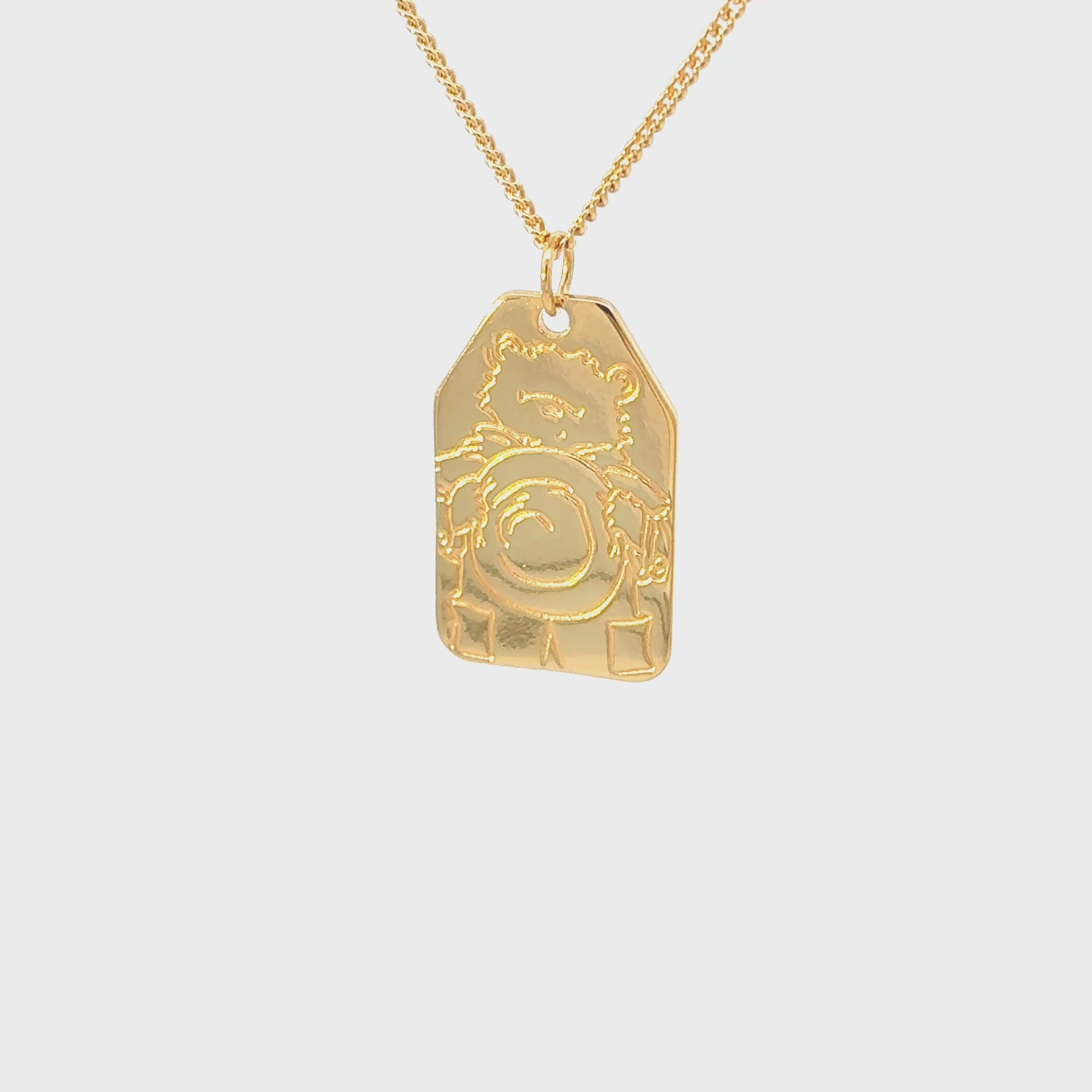 Paddington™ Reversible Luggage Tag Necklace (18ct Gold Vermeil)