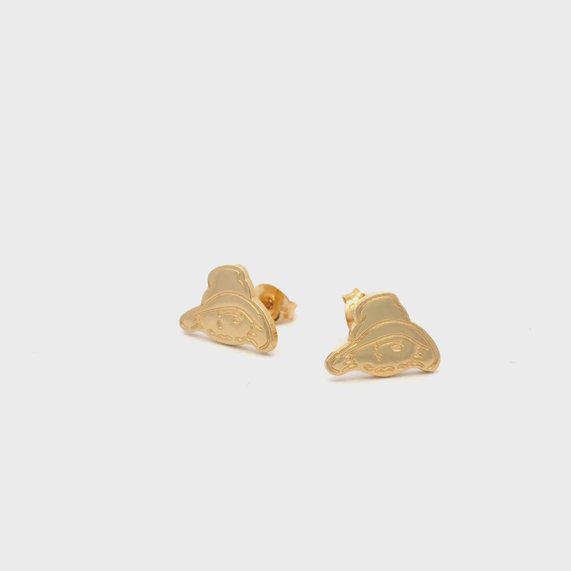 Licensed To Charm Paddington™ Gold Vermeil Stud Earrings video – handmade jewellery in motion